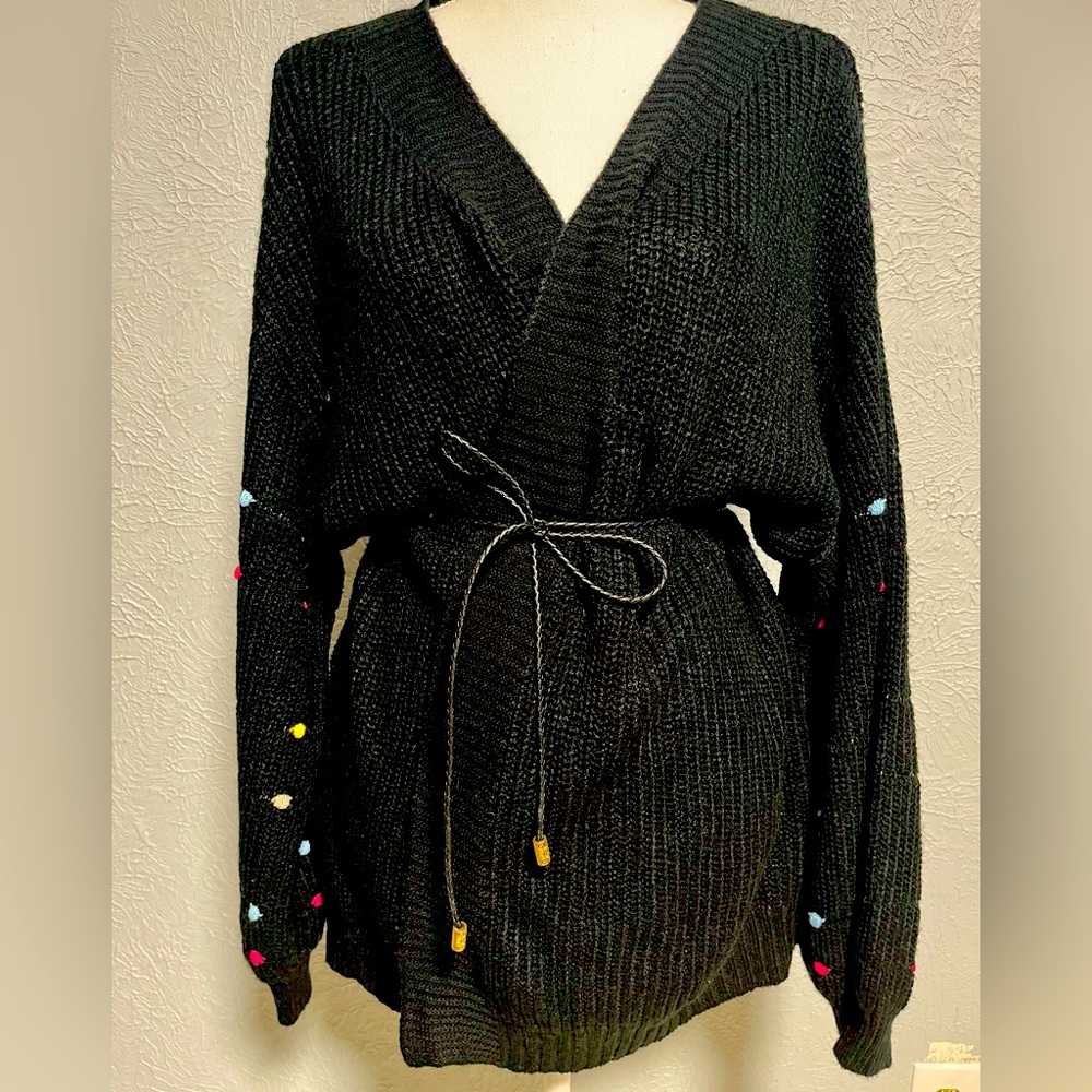 Shein Curve 2x Open Style Cardigan With Statement… - image 1